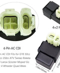 Close-up of a 6-pin AC CDI unit for All In One GY6 Wiring Harness Kit For 50Cc To 125Cc Engines With Stator Coil CDI Ignition Coil