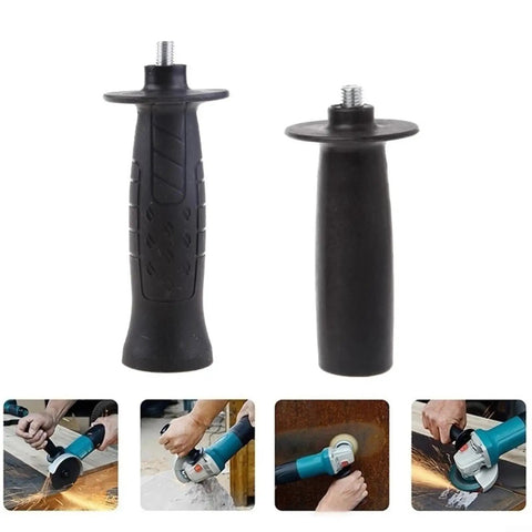 Angle Grinder Side Handle With 8mm And 10mm Thread Mounts, Auxiliary Grip For Grinding, Cutting And Polishing, Heavy Duty Plastic And Metal Construction, Black, 1 Pack M8 shown with two grip styles