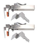 Rock Solid Adjustable Drawer Clamp 21 To 50Mm Wide Single Press Alloy Steel Stabilizer with orange wheel for furniture repair.