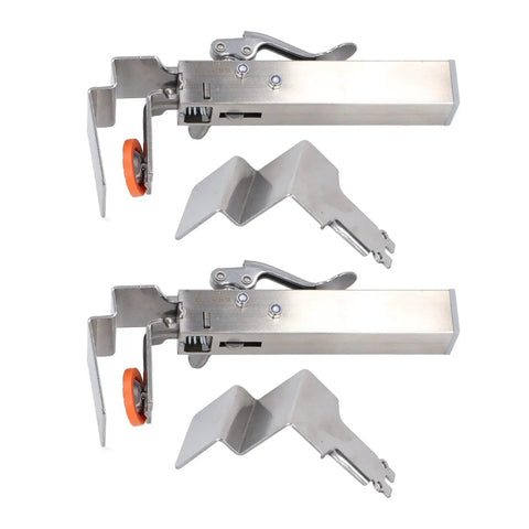 Rock Solid Adjustable Drawer Clamp 21 To 50Mm Wide Single Press Alloy Steel Stabilizer with orange wheel for furniture repair.