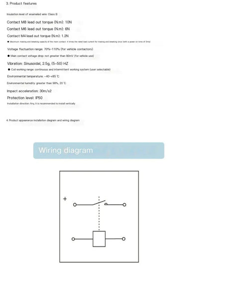 Wiring diagram for Heavy Duty DC Contactor MZJ-200D For All Electric Forklift Truck Stacker Power Supply Relay Module 48V Control System Built To Rock.