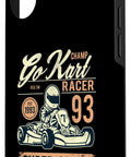 Smartphone case featuring Go Kart Racer design with the text 'Super Speed' in vintage style