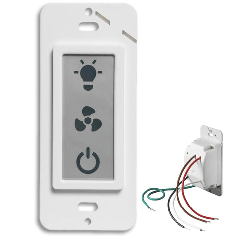 LED 2-Way Panel Bathroom Light Switch For Ventilation Fans With Easy View LED Buttons Dual Function Control For Exhaust And Light