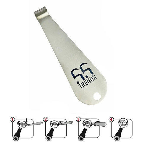 Stainless Steel Portafilter Basket Removal Tool for Espresso Coffee Makers, Pro Grade Portafilter Basket Remover With Pry Edge and End Hole