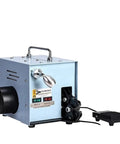 Electric Cold Press Terminal Crimper Machine With Interchangeable Die Sets For Fast One Second Wiring and Continuous Crimping Operations, blue metal body, foot pedal control.