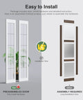 Comparison of preassembled Bifold Barn Door 36x84 Inch Double 18x84 Transparent White Frosted Glass Cross Sliding Door and other unassembled doors