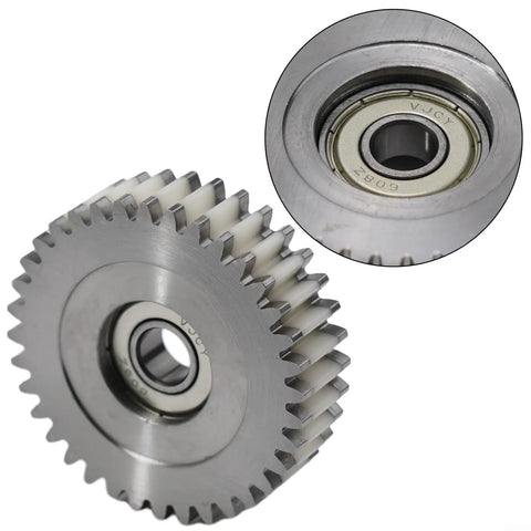 Close-up of a 36T E Bike Gear with Bearing Nylon and Steel Planetary Teeth 3 Pack, showcasing metal construction and inner bearing detail.