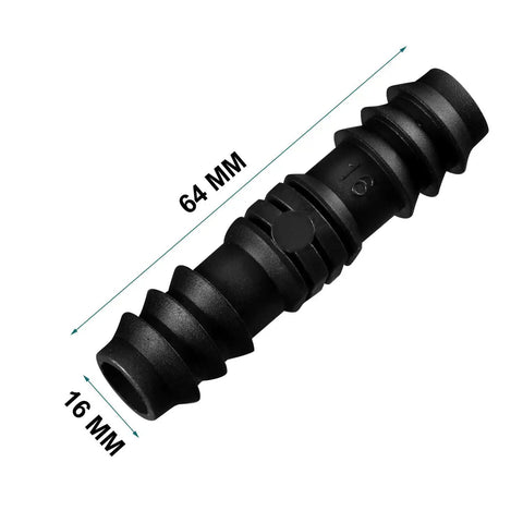 8 Piece Half Inch Drip Irrigation Fittings Kit Inline Barb Hose Connectors DIY Ready Heavy Duty Plastic 13x16mm tubing.