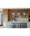 Coastal Farmhouse Pendant Light Dope With Galvanized Finish And Open Cage Frame above kitchen island