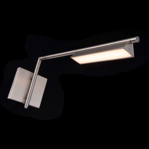 Bedside Display Light With Rotating Arm, No Fuss Dimmable Fingertip Touch Switch, Wall Mount Headboard Lamp In Brushed Nickel