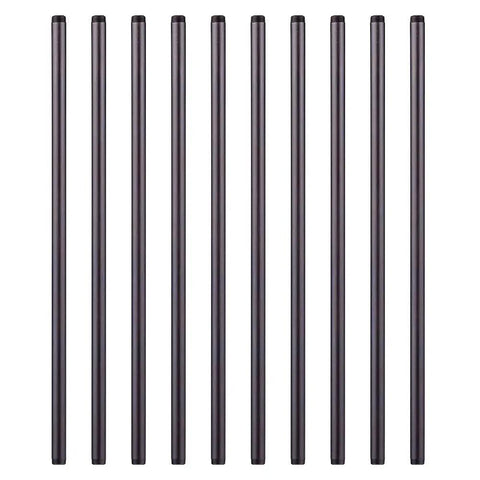 Half Inch By Twenty Four Inch Black Malleable Iron Pipe Nipples Fittings Ten Pack Threaded Both Ends With Rust Preventive Coating