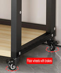 Dope Multi Function Open Storage Rack 8 Tier AV Component Stand With Height Adjustable Wooden Shelves Movable Audio Tower For Home And Office Ideal For CD Players Receivers And Gear Heavy Duty 25mm Thick Boards, floor wheels with brakes