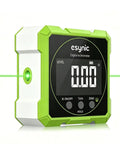Heavy Duty Digital Angle Finder With Waterproof Magnetic Inclinometer And Type C Fast Charge For Built Tough Construction Projects And Hvac Fixes On The Fly Featuring Crisp Lcd Screen showing green digital inclinometer with laser level.