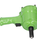 Pro Japanese Style Pneumatic Nail Puller And Air Riveting Machine KP 705P with double hammer, green, angled view, for 2.4 to 4.8mm rivets.
