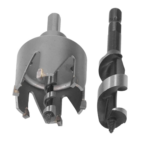 Heavy Duty Door Lock Installation Kit With 6 Blade Carbide Hole Saw For Wood And Metal Includes Auger Bit To Cut Precise Deadbolt Holes In Minutes No Splintering Or Slipping Guaranteed Pro Results, 54mm bit