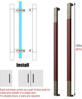 Heavy Duty Door Handle For Sliding Barn Door Push Pull Rectangle Front Door Handle With Screws Exterior Interior Use Single Or Double Sided Install 120 Cm 47 In Length
