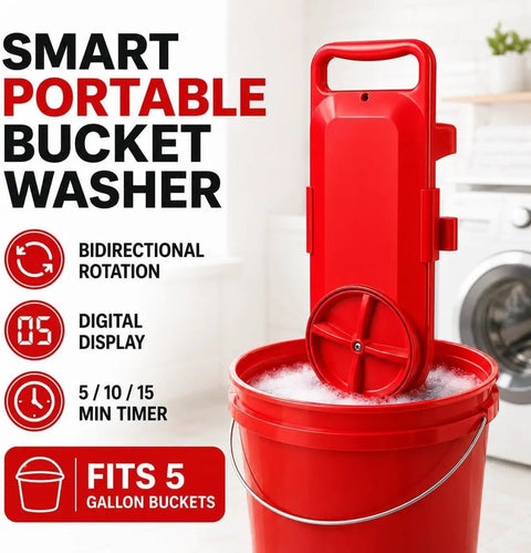 Totally Legit Portable Bucket Washer With Built In Timer And Dual Stir Action That Cruises Through Tough Grime Super Fast for 5-gallon buckets.