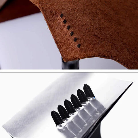 4 Piece Leather Stitching Punch Set With 1 2 4 6 Prongs, Hole Punch Tools for leather crafting and DIY stitching, 3mm size