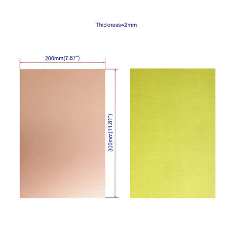 Single Sided Copper Clad PCB Laminate Board FR4 Glass Fiber 300 X 200 X 2mm 1 Piece For DIY Electronics Projects
