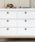 Set Of 10 Antique Brass Cabinet Knobs And Zinc Alloy Drawer Pulls For Kitchen Cabinets And Furniture on white dresser