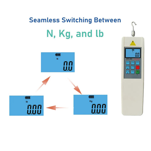 Digital Force Gauge 200N Push Pull Tester For Tension And Compression With Five Modes Dope Precision And Three Display Methods Supports Newton Kilogram And Pound Units Local Gravity Setting For Precise Measurements, unit switch display