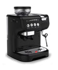 No Sweat 19 Bar Espresso Machine For Capsules Or Ground Beans Serves Up Rich Crema in sleek black finish with easy push button controls.