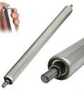 Two Pack Heavy Duty Stainless Steel Conveyor Rollers, Galvanized End for Assembly Areas and Distribution Units, showcasing smooth rolling design.