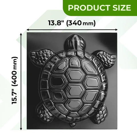 Turtle Stepping Stone Mold For Garden Concrete Pavers Reusable DIY Tortoise Mold, 13.8x15.7 inches, ABS plastic