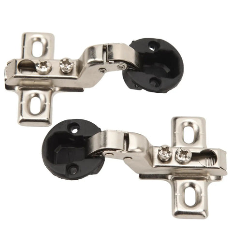 Concealed Hydraulic Glass Hinge Set For Cabinets With Soft Close, cold rolled steel, brushed finish, 2 pack, mini cabinet hinges