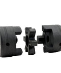 Heavy Duty Three Piece L Jaw Coupling Set With Rubber Spider For Log Splitter, HT250 Cast Iron, Side View