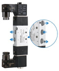 Workhorse Pneumatic Solenoid Air Valve 4V120-06 DC 24V 5 Way 2 Position Internally Piloted Acting Type One Eighth Inch Thread