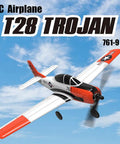 Beginner Friendly RC Airplane With XPilot Stabilization System, T28 Trojan ParkFlyer Plane in flight against blue sky