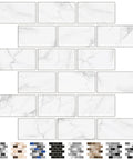 Peel And Stick Backsplash Tiles 12x12 White Marble Design For Kitchen And Bathroom 10 Sheets displayed with color options