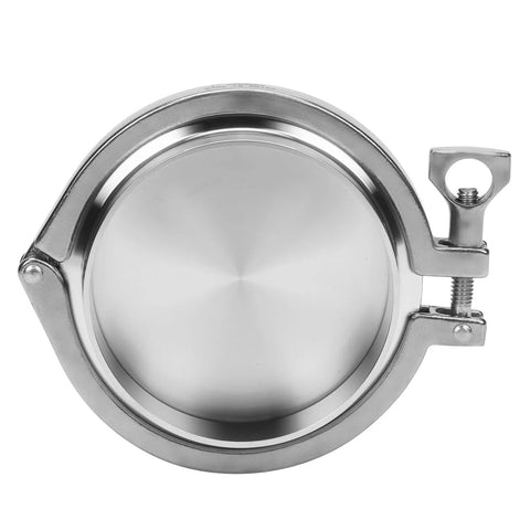 4-inch stainless steel sanitary pipe end cap with tri-clamp hardware