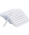 Heavy Duty Clear Fiber Splice Sleeves 600 Pack Heat Shrink Tubing For Optical Cable Protection 3.2mm Diameter stacked in groups.
