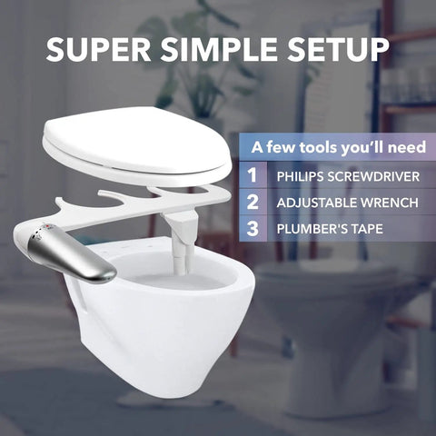 Non Electric Bidet Attachment For Toilet With Adjustable Water Pressure Front And Rear Cleaning Four Pressure Settings Easy Install ABS Plastic Toilet Washer Upgrade Your Bathroom Hygiene assembly guide