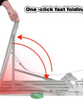 Heavy Duty Foldable Scaffold Ladder With Sure Footing Steps Adjustable Height Work Platform Tower Stool Built Like A Tank For Welding And Crew Jobs Rated Eight Eighty Pounds showcasing one-click fast folding mechanism for easy setup.