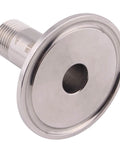 Stainless steel sanitary male-threaded pipe fitting with tri-clamp flange, 3/8 in NPT
