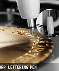 No Sweat Manual Internal Ring Engraving Machine With Precision Double Sided Dial And Secure Locking Clamps for detailed engraving with a sharp lettering pen.