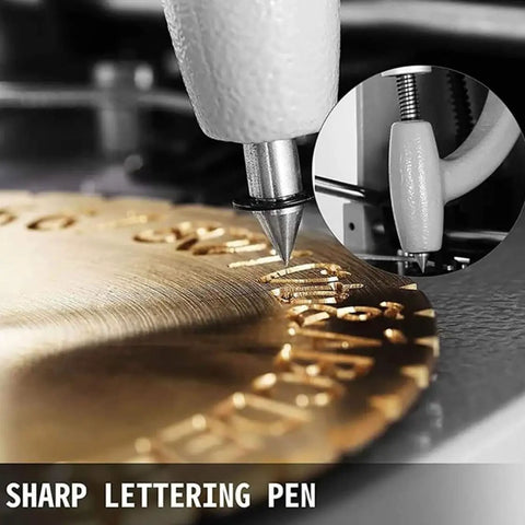 No Sweat Manual Internal Ring Engraving Machine With Precision Double Sided Dial And Secure Locking Clamps for detailed engraving with a sharp lettering pen.
