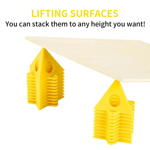 Premium Solid Gold 36 Piece Painters Pyramid Stands For Cabinet Doors And Furniture Risers Mini Cone Tripod under flat surface.