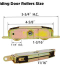Heavy Duty Sliding Patio Door Rollers Replacement Kit With 1-1/4 Inch Side Adjustable Glass Door Wheels And Steel Ball Bearing Rollers