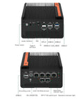 Back view of Heavy Duty Ten Gbit Firewall Minipc with ports including USB, HDMI, and Ethernet for home lab setups.