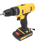 21V Cordless Drill 35Nm Impact Driver Kit 2 Speed Screwdriver Tool with battery and chuck for wood metal plastic use.