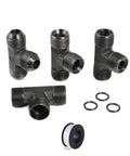 Heavy Duty Carbon Steel Hydraulic Male Tee Fitting Kit Sizes M10 to M24 for High Pressure Fluid Control Systems Built to Kill it on Job Site Without Any Messy Problems or Leaking Fluid Everywhere When You Are Under Pressure Making Serious Cash. carbon steel tee fittings, O-rings, and seal tape