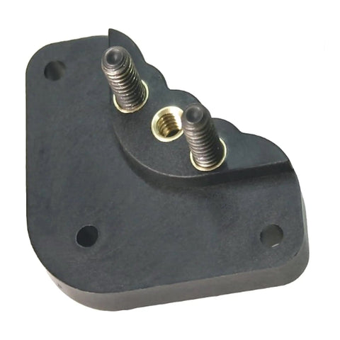 Premium Precision Router Table Insert Plate Levelers Heavy Duty Replacement Block with two threaded bolts for secure fitting.