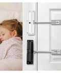 Gate Opener Kit With Universal Extension Spring Door Closer And Automatic Gate Lock Heavy Duty Aluminum Alloy Construction Soft Closing Action For Garden Screens And Fences No Fuss Install White Finish.