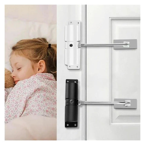 Gate Opener Kit With Universal Extension Spring Door Closer And Automatic Gate Lock Heavy Duty Aluminum Alloy Construction Soft Closing Action For Garden Screens And Fences No Fuss Install White Finish.