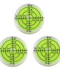 Solid 3 Pack Circular Bubble Level Stickers To Nail Your Alignment Camera Tripod Turntable And Telescope Precision Mounting Gear Straight Shooting Tool Clear Degree Markings For Instant Balance Adjustment, yellow-green adhesive design.