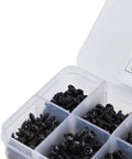 300 Pcs Self Tapping Screws Cross Pan Head Set In Carbon Steel M3 Black With Sturdy Storage Box, Grab And Go DIY Essentials